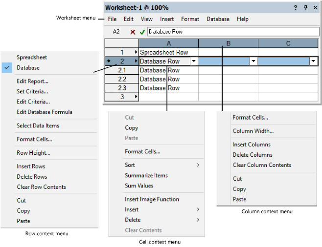 worksheet commands