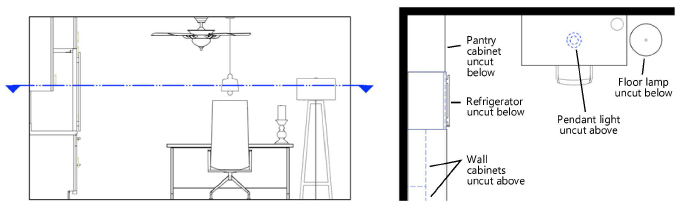 Setting the section cut plane display for plug-in objects